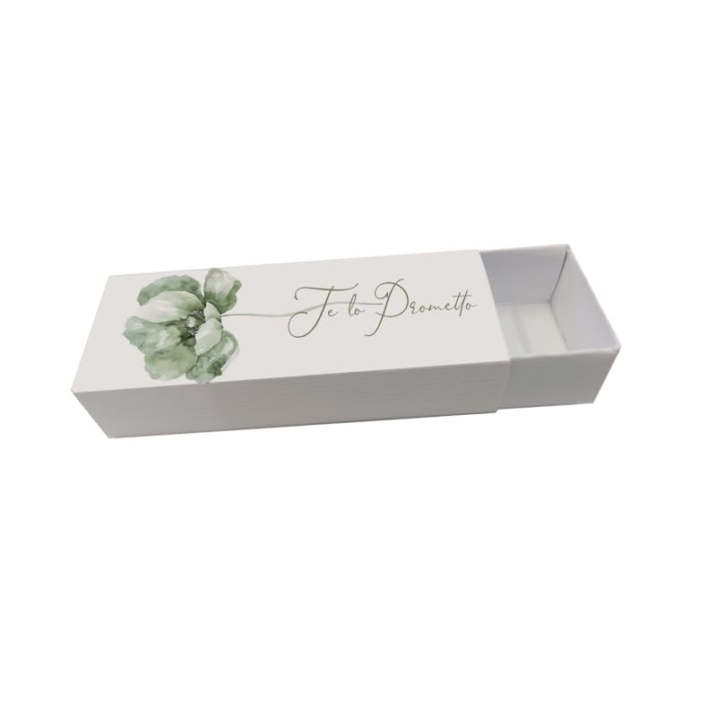 irpot Scatoline Portaconfetti Fiammifero Promessa di Matrimonio per bomboniera segnaposto Grafica e quantità a Scelta (Papavero Verde, 50pz)