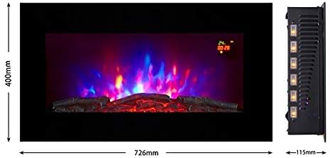 TRUFLAME 2023 7 COLOUR CHANGING LED WALL MOUNTED ELECTRIC FIRE FLAT GLASS