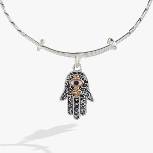 Alex and Ani Hamsa Expandable Bangle Bracelet,Two Tone,Multi,Bracelet, 2 inches to 3.5 inches3
