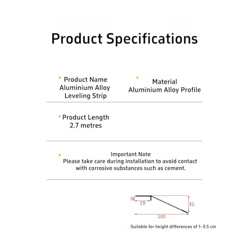 Perfil de suelo de aluminio para eliminar desniveles molestos con tira duradera de 100 mm 4