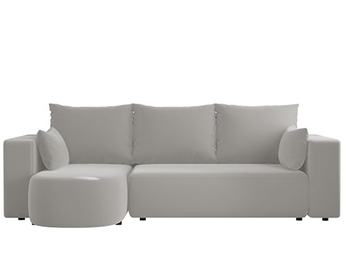 4ALL HOME Ecksofa mit Schlaffunktion Tivo 246x145 cm - Couch - Sofa mit Bettkasten - Eckcouch - L-Form - Schlaffsofa - Schlafsofa mit Bettkasten - Universal (Velo 621 Weißer Papirus) 4ALL HOME Ecksofa mit Schlaffunktion Tivo 246x145 cm - Couch - Sofa mit Bettkasten - Eckcouch - L-Form - Schlaffsofa - Schlafsofa mit Bettkasten - Universal (Velo 621 Weißer Papirus)