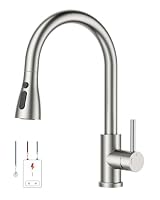 FORIOUS Wasserhahn Küche, Küchenarmatur mit Herausziehbarer Brause Ausziehbar Armatur, Mischbatterie Spültischarmatur, 360° Schwenkbar, Mehrere Strahlarten, Edelstahl, Niederdruck