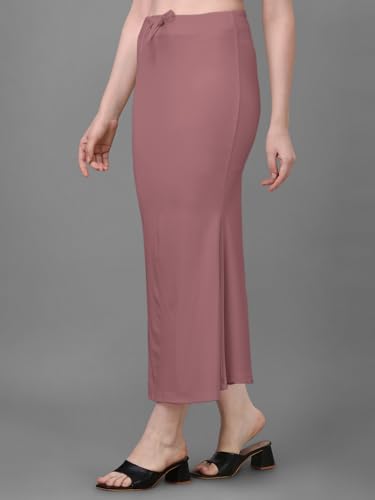 Image of Women's Saree Shapewear Petticoat, Cotton Blend Stretchable Mermaid Skirt, High Waist Tummy Control, Smooth Curve Fit with Adjustable Drawstring
