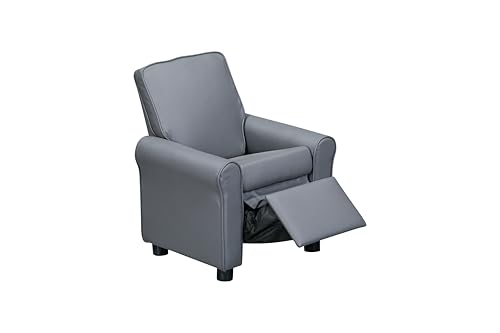Image of Olive & Opie Jordan Kids /Toddler Push Back Recliner Chair, Lounge Sofa for Boys & Girls Ages 3 and Up, Soft Upholstery, Vegan Leather Mink