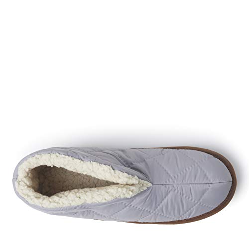 Dearfoams Women's Heritage Warm Up Bootie Slipper, Sleet, Large #TOP5