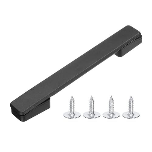 PATIKIL 7.56 Inch Luggage Handle Replacement, Plastic Pull Handle Grip with 4 Screws for Luggage Toolbox Storage Box Case Repair - 5Pcs (Black)