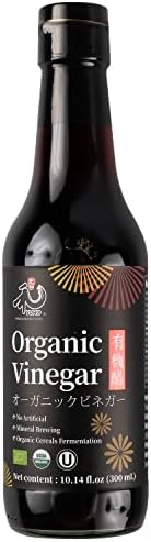 YUHO Organic Black Vinegar Organic Cereals Fermentation Chinkiang Vinegar USDA EU Organic, Less Salt, Kosher, No Artificial Add, Vegan 10.14 fl oz(300ml)
