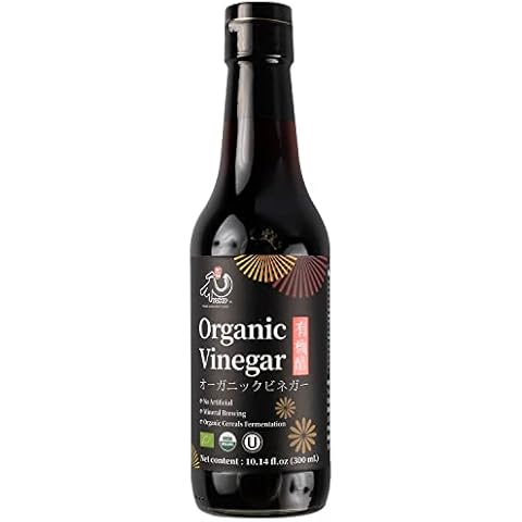 YUHO Organic Black Vinegar Less Salt, Kosher Great for Dumpling, Stir-fried Vegetables, Pork Belly in Black Vinegar 10.14 fl oz(300ml) Cover