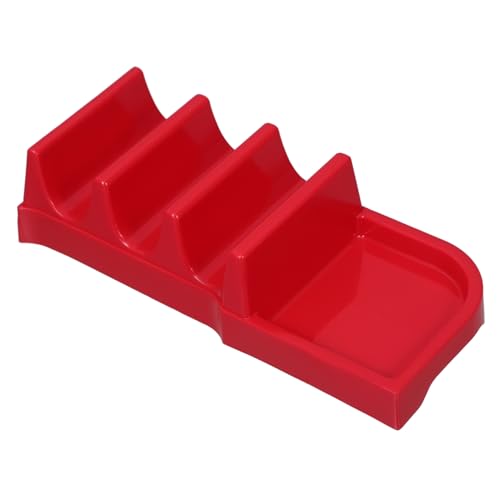 KICHOUSE Plastic Taco Holder Stand Tray Plate Fiesta Taco Tray Holder Snack Plate Tacos Bars Serving Dishes for Party Platters Rack Set of 4