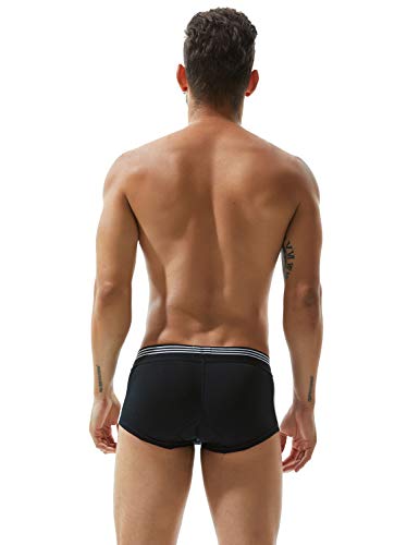 SEOBEAN Mens Low-Rise Sexy Trunk Boxer Brief Underwear3