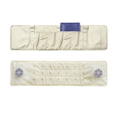 AOUCNペットカート用、ファンシート、通気性、耐熱性、風量調整、冷却パッド、低ノイズ、省エネ、低消費電力、取り外し可能で洗濯可能、犬、猫、中型犬に適しています (ベージュ,ポケット付き氷嚢2個)