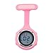 LLRR Le contrôle des infections Montre,Montre d'infirmière en Silicone numérique, Revers de Broche de Montre de Poche FOB, Horloge de Cadeau de médecin Rose Clair,Médicale Montre de Broche Montre
