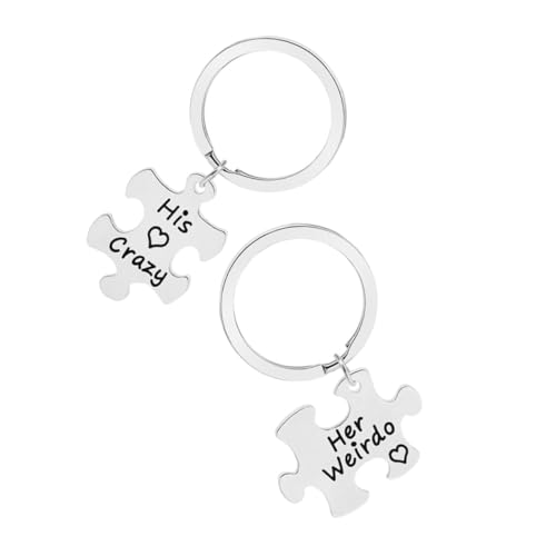 TENDYCOCO Matching Couple Keyring Set Key Chain Pair Splice Key Ring for His Her Fashionable