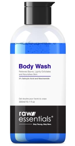 Raw Essentials Body Wash, 2% Salicylic Acid and Niacinamide 300ml...
