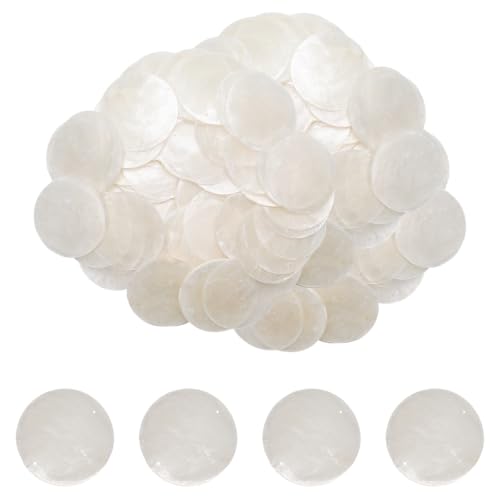 Pine & Linen 120pcs 2 Inch Round White Natural Capiz Shells for Crafts