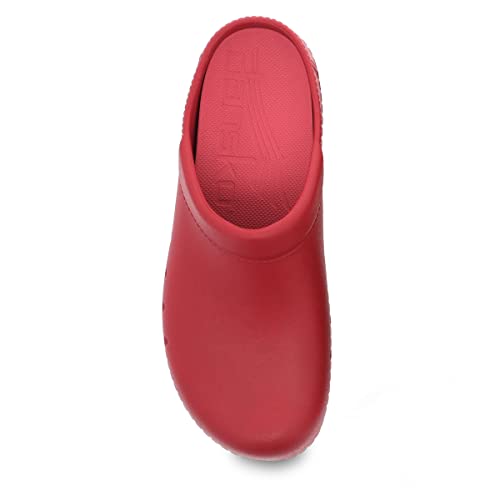 Dansko Kane Slip-On Mule Clog For Women – Lightweight Cushioned Comfort And Removable Eva Footbed With Arch Support – Easy Clean Uppers Kane Red 9.5-10 M Us #TOP2