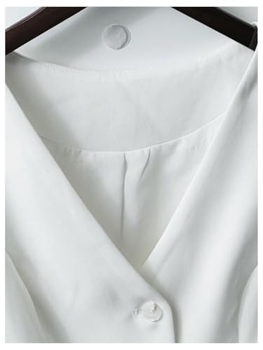 WDIRARA Women's Button Down Suit Vest V Neck Sleeveless Waistcoat Dressy Crop Top4