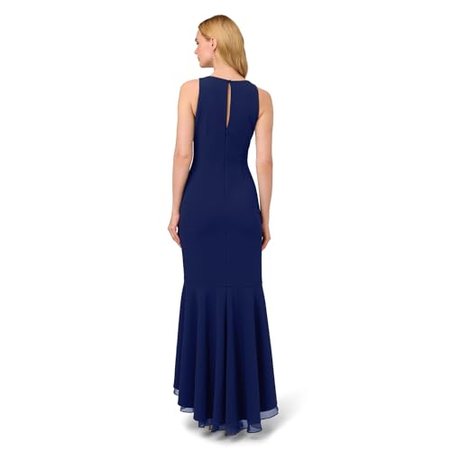 Image of Adrianna Papell Ruffle Crepe Halter Gown
