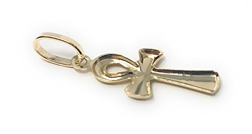 Ioka 14K Yellow Gold Egyptian Ankh Cross Charm Pendant With 0.9Mm Singapore Chain Necklace - 20" #TOP3