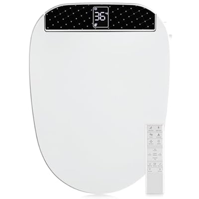 Combier Bidet Toilet Seat With Turbo Wash, Wireless Remote and Side Panel, The heated Toilet Seat Have Adjustable Heated Seat, Warm Water, Air Dryer & Multiple Spray Modes CMA210S-B (Elongated)