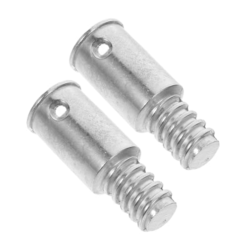FRCOLOR 2Pcs Metal Threaded Handle Tips for Mop Broom Brush Easy to Install Broom Extension Adapter Compatible with Straight Extension Poles Reliable American Thread Design