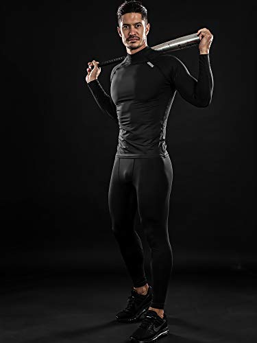 Drskin Men's Compression Shirts Top Long Sleeve Baselayer Sports Running Athletic Active Workout Quick Dry (Sabb01, M) #TOP4