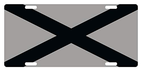 Fast Service Designs Alabama State Flag License Plate Gray & Black Version