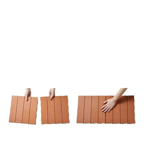 Carrelage de sol à auto-assemblage orange 300x22mm pour terrasse - 3