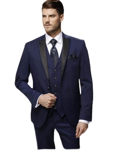 Costume pour homme slim fit 3 pièces tuxedo affaires mariage veste gilet
