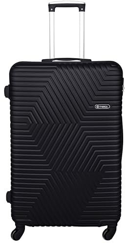 TrekKit Hard Case Luggage 24 Inches Checked Bag with 4 Spinner Wheels ABS Lightweight Suitcase for Travel (24in/61cm Black)