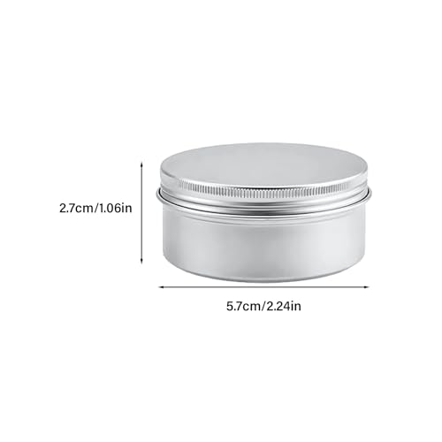 12 PCS 50ML Aluminum Tin Small Jars Empty with Screw Cap Lids - Image 2
