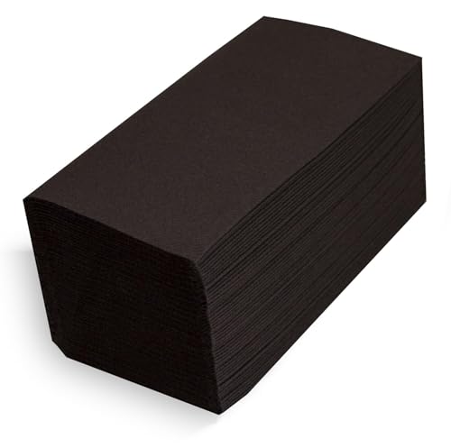 saten ser41008051 Deluxe, serviette 40 x 40, airlaid, pli 1/8, 50 serviettes, noir