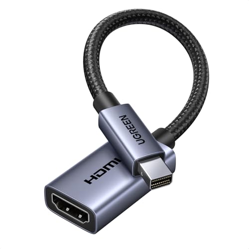 UGREEN 4K 30Hz Mini DisplayPort vers HDMI Adaptateur Thunderbolt 1/2 Unidirectionnel Convertisseur Mini DP vers HDMI 2K 60Hz 1080P 120Hz Compatible avec Mac...