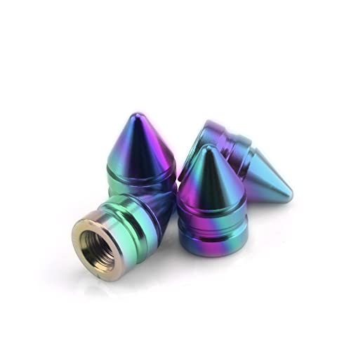 SINGARO Car Tire Valve Caps, 4 Pieces of Universal Aluminum Alloy Tire Trim Accessories Dust Tire Covers for Cars, Trucks, SUVs and Motorcycles(Colorful)