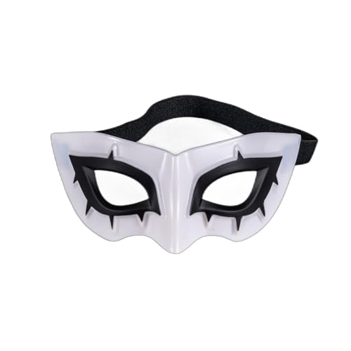 SaikouCos Joker Cosplay Mask, White and Black Gothic Style Costume Face Mask with Elastic Band (joke)