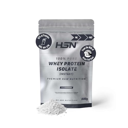 HSN Aislado de Proteína de Suero CFM Sin Edulcorantes | Neutro 500g | 100% Whey Protein Isolate | 93% Proteínas por Batido | No Incluye Dosificador | No-GMO Vegetariano Sin Gluten ni Soja