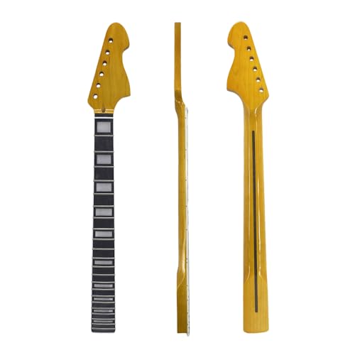 Manche de guitare en érable 22 frettes et touche en bois de rose avec incrustation bloc blanc