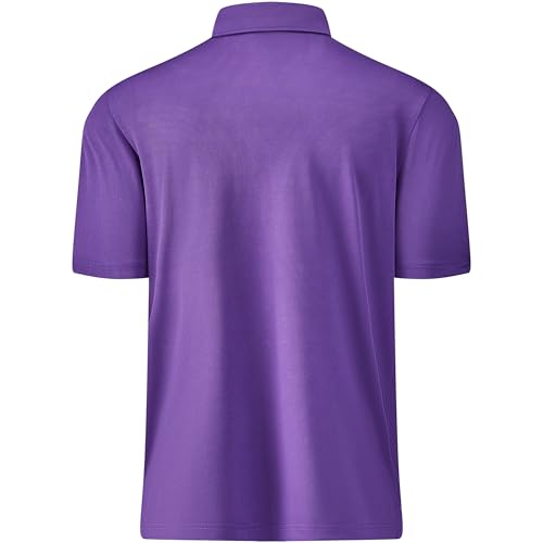 Image of Mens Golf Shirt Short Sleeve Moisture Wicking Dry Fit Performance Solid Pique Collared Golf Polo Shirts for Men