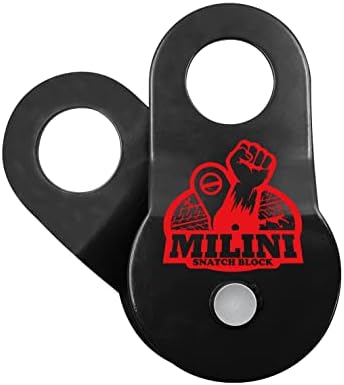MILINI Snatch Block, Strength Recovery Off-Road Heavy Duty Winches Pulley for Synthetic Rope or Steel Cable, Universal Tackle Block for Truck, Tractor, ATV & UTV (Black, 8T)