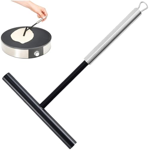 Glixoft Stainless Steel Crepe Spreader T-shaped Crepe Distributor Non-stick Batter Pancake Crepe Dough Spreader for Home Kitchen Baking