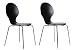 Novogratz Shell Bentwood Modern Round Chairs, Black, Set of 2