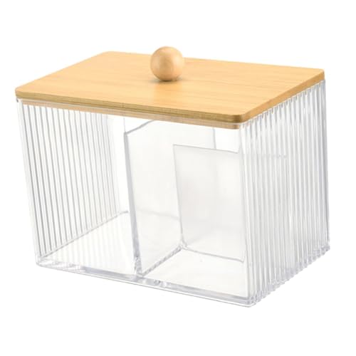 rongweiwang Contenitore per dischetti struccanti, dispenser per bastoncini di cotone, resistente con coperchio antipolvere, contenitore per bastoncini struccanti realizzato in PS di qualità.