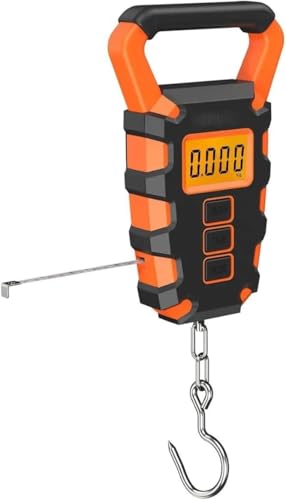 50KG Digital Fishing Scale with Ruler, Portable Hanging Scale for Travel & Luggage, Accurate Kitchen Food Scale, Fish Scale for Anglers & Outdoor Enthusiasts