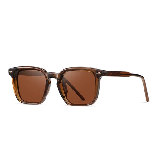 Lunettes de soleil carrées style rivets punk et verres rétro transparents