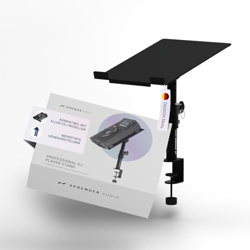 Sprenger Audio Professioneller DJ-Player-Ständer mit Klemm- und Durchsteck-Montage – Kompatibel mit Pioneer XDJ 700 bis CDJ 3000 und Denon-Modellen – Stabil & Vielseitig