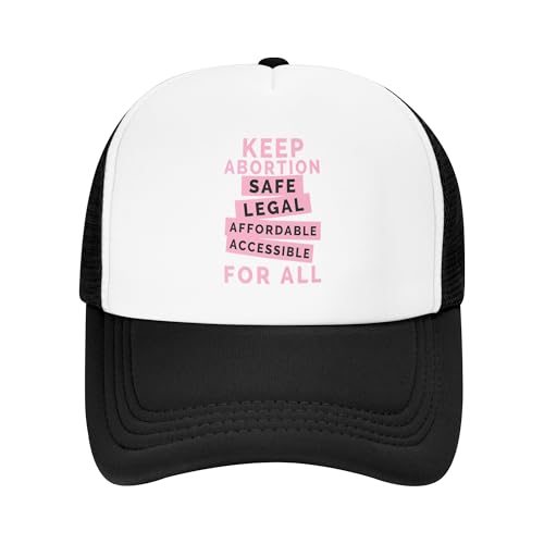 Keep Abortion Safe Legal Affordable Accessible for All Trucker Hats Pro Choice Womens Rights Hat Adjustable Mesh Back Baseball Cap for Kids - Black