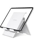 Soporte Tablet Mesa Estable & Robusto: El Soporte tablet mesa para ipad UGREEN está hecho de material ABS resistente, es estable y no se cae fácilmente, La silicona agregada en la parte inferior aumenta la fricción de la bandeja, Mientras tanto, el diseño del centro de gravedad bajo puede mantener estable el soporte, Haga que los teléfonos móviles y las tabletas sean más seguros.