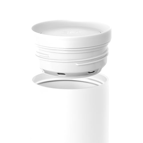 Image of Simple Modern Travel Coffee Mug Tumbler with 360 Lid | Ceramic-Lined Insulated Stainless Steel Cold Brew Iced Coffee Cup | Gift for Women Men Her Him | Voyager Signature | 16oz | Winter White