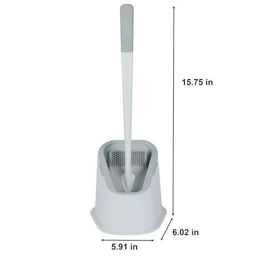 Image of Bath Bliss Toilet Brush | Contoured Design | Flat Brush | Bathroom Cleaning | Discreet Storage Base | Bathroom Cleaning | White