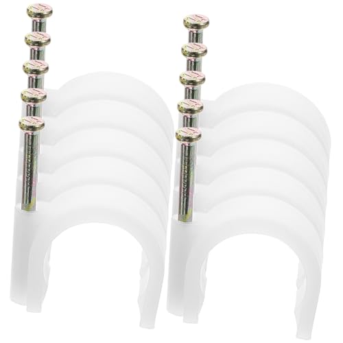 Tofficu 50pcs Steel Nail Wire Clips for Ethernet Cable Manag